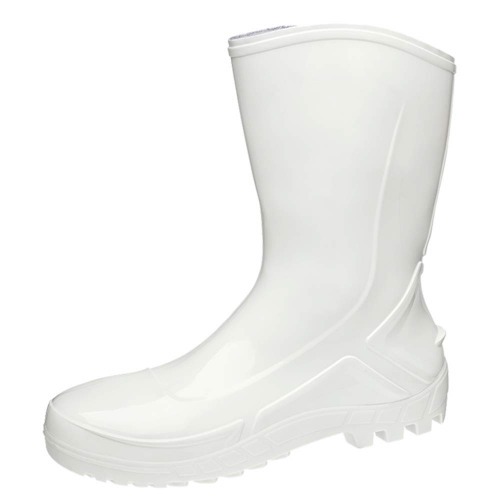 Bota de PVC imperme�vel cano m�dio sem forro branca - Vulcaflex