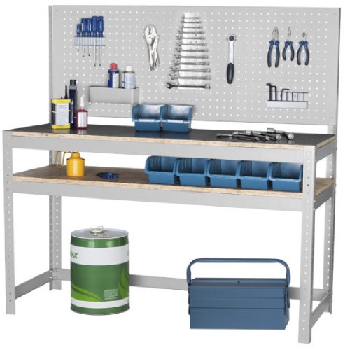 Bancada desmont�vel com 1 prateleira e painel perfurado - BM-U