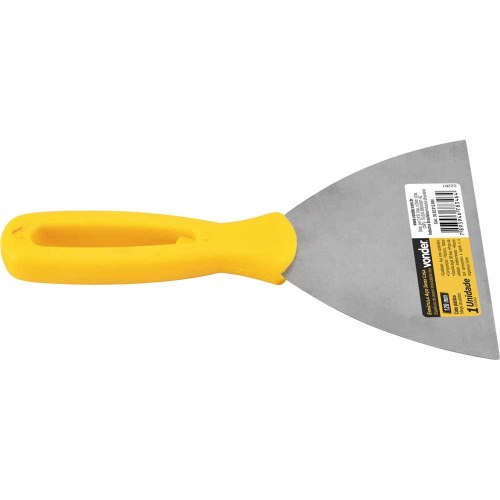 Esp�tula de a�o inox 120 mm com cabo de pl�stico