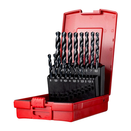 Jogo de brocas de a�o r�pido 1 a 10 mm com 19 pe�as - A190201