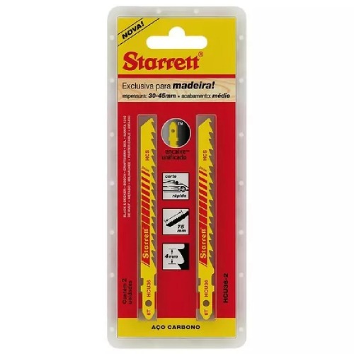 L�mina serra tico tico 75 mm 6 dentes para madeira 2 pe�as - HCU36T-2