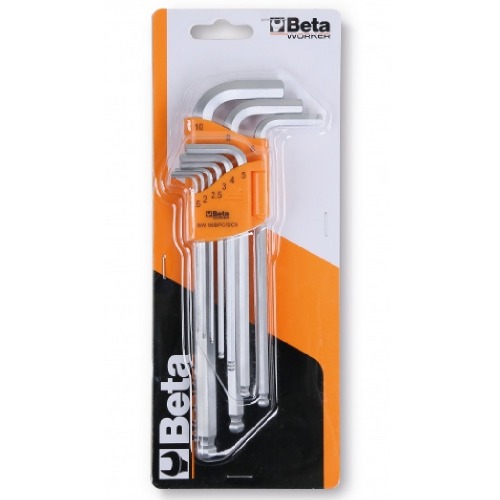 Jogo de chave allen abaulada 1,5 a 10 mm com 9 peças - 96BPC/SC9 Jogo de chave allen abaulada 1,5 a 10 mm com 9 peças - 96BPC/SC9