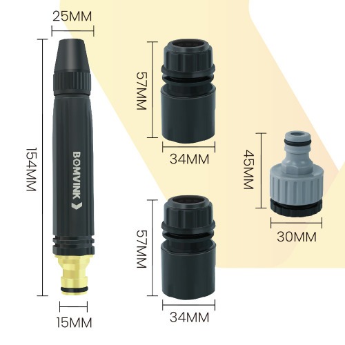 Esguicho pl�stico para mangueira com 3 acess�rios - BOM-7614