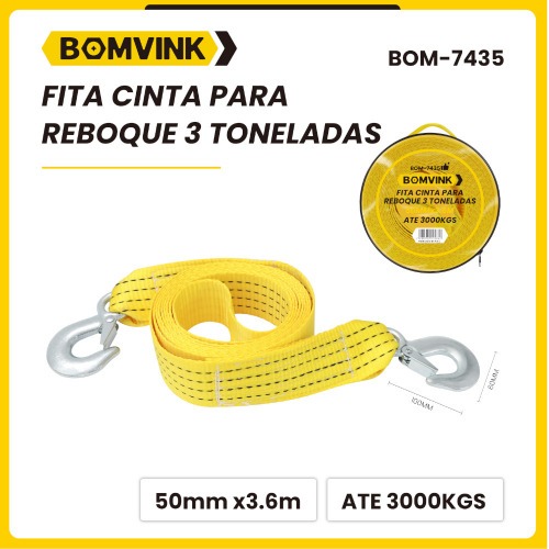 Cinta para amarra��o de carga 50 mm x 3.6 m at� 3000 kg - BOM-7435