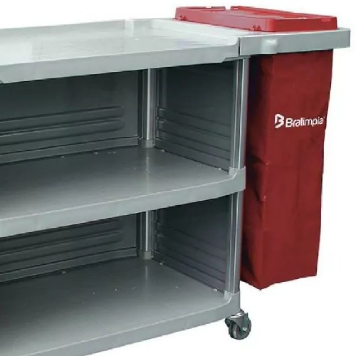 Carro funcional extra com 2 bolsas amarela e vermelha