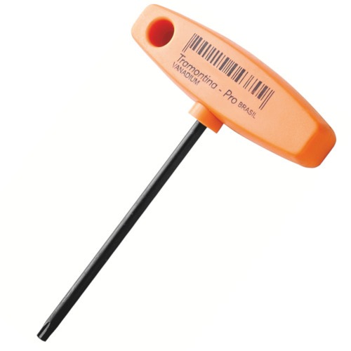 Chave hexalobular T27 x 100 mm cabo T aço cromo vanádio Chave hexalobular T27 x 100 mm cabo T aço cromo vanádio