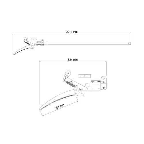 Serrote podador para galhos altos com cabo extensível Serrote podador para galhos altos com cabo extensível