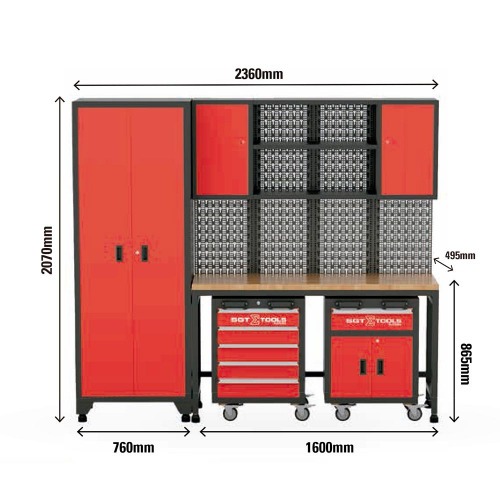 Arm�rio modular para oficina vermelho - 1205100650