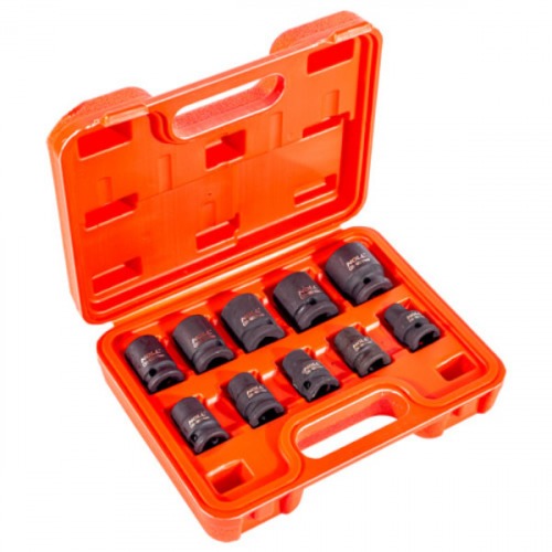 Jogo de soquete de impacto sextavado 10 a 24 mm encaixe 1/2