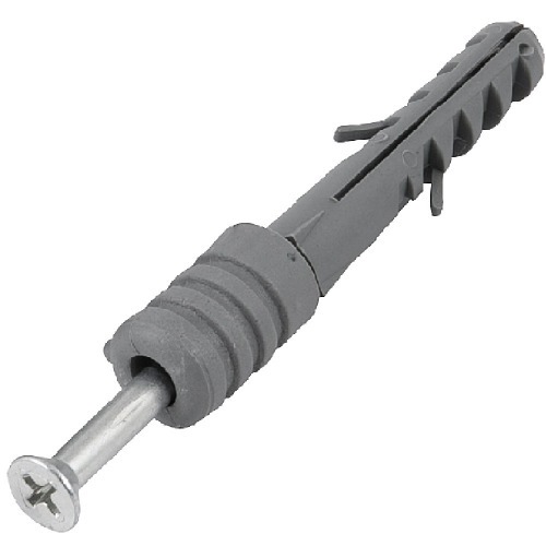 Batedor de porta 8 mm cinza com bucha e parafuso