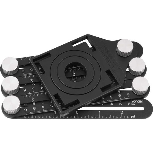Esquadro em alumínio ajustável com 6 réguas de 12 cm Esquadro em alumínio ajustável com 6 réguas de 12 cm