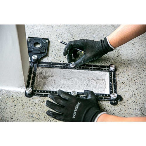 Esquadro em alumínio ajustável com 6 réguas de 12 cm Esquadro em alumínio ajustável com 6 réguas de 12 cm
