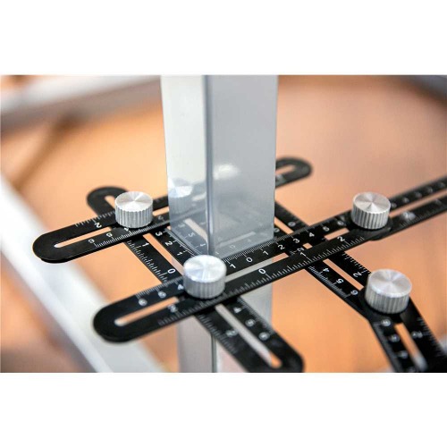 Esquadro em alumínio ajustável com 6 réguas de 12 cm Esquadro em alumínio ajustável com 6 réguas de 12 cm
