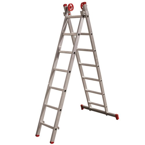 Escada de alum�nio extens�vel 2,12 x 3,18 m 2 x 7 degraus - ESC0616