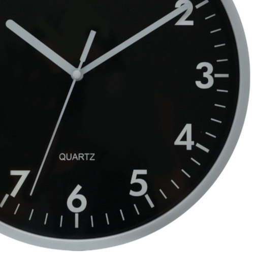 Rel�gio de parede 25 cm de vidro com borda prata - YR10PA