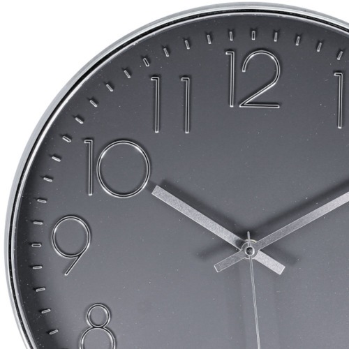 Rel�gio de parede 30 cm com acabamento cromado - YR12SLV