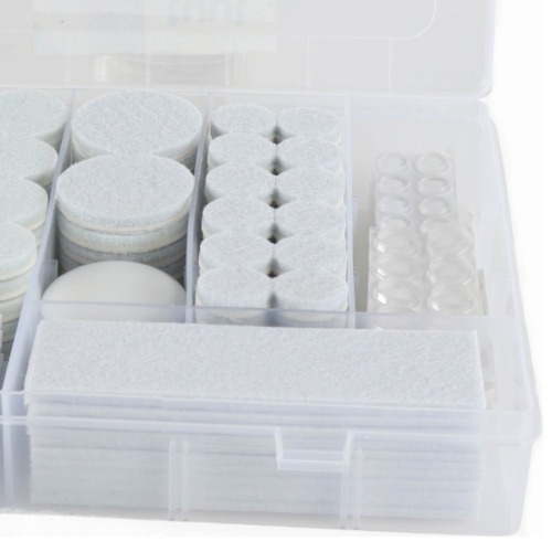 Jogo de feltro adesivo para m�veis com 388 pe�as branco - TBZ414