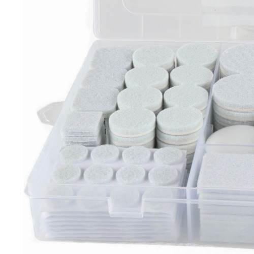 Jogo de feltro adesivo para m�veis com 388 pe�as branco - TBZ414