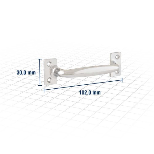 Puxador tipo al�a em a�o carbono niquelado 102 mm