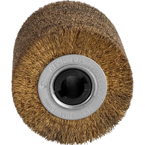 Roda escova latonada em fio de a�o 100 x 19 mm