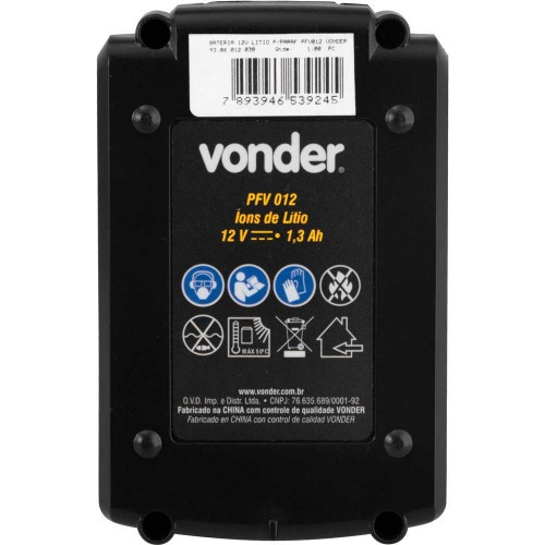 Bateria 12V  �ons de l�tio para Furadeira Parafusadeira - PFV 012
