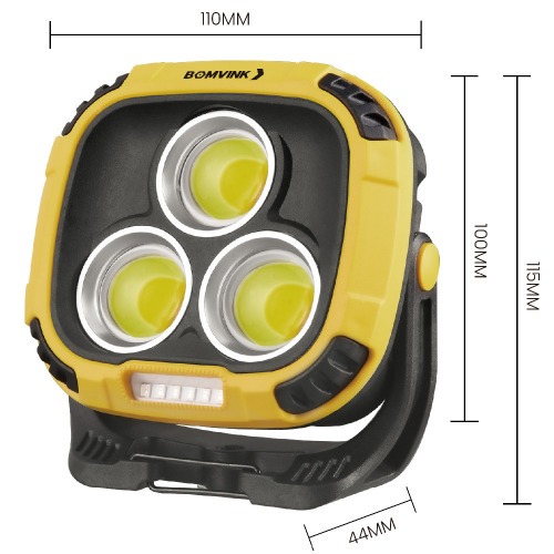 Lanterna a bateria com base magn�tica COB + 6 Leds - BOM-4506