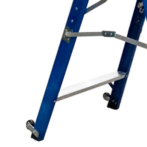 Escada plataforma fibra de vidro 2 degraus 0,9 m com rodas e corrim�o - PAF090