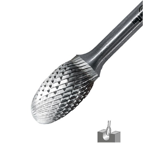 Lima rotativa endurecida em gota 10 x 16 mm haste 6 mm - 23.228