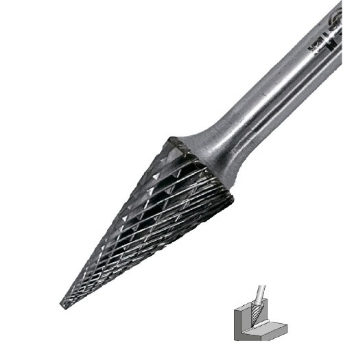 Lima rotativa endurecida c�nica reta 12 x 25 mm haste 6 mm - 23.238