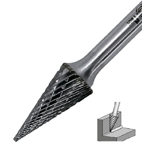 Lima rotativa endurecida c�nica reta 10 x 20 mm haste 6 mm - 23.257