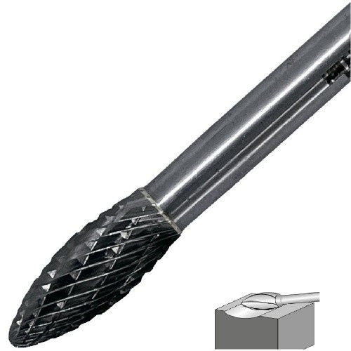 Lima rotativa endurecida em chama 6 x 18 mm haste 6 mm - 23.282