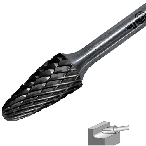 Lima rotativa endurecida em arvore 12 x 25 mm haste 6 mm - 23.201