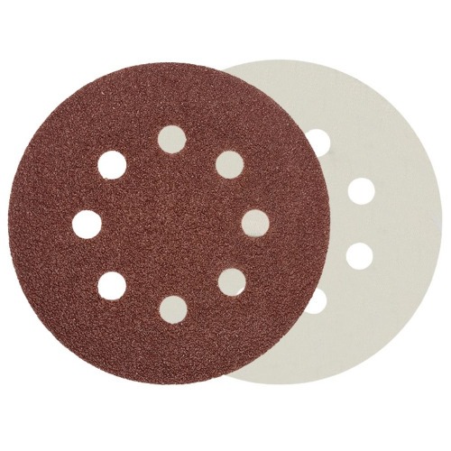Disco de lixa com pluma 125 mm 8 furos gr�o 100 com 10 pe�as - 08.005