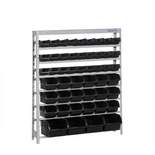 Estante met�lica com 49 gavetas preta 