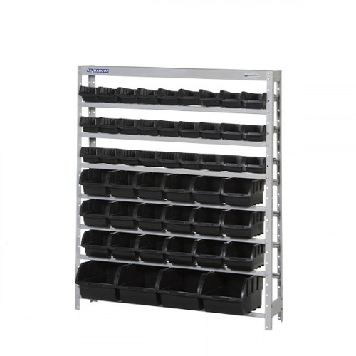 Estante met�lica com 49 gavetas preta 