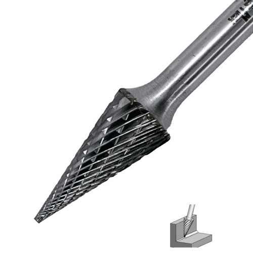 Lima rotativa c�nica reta corte S 12 x 25 mm haste 6 mm - 23.284