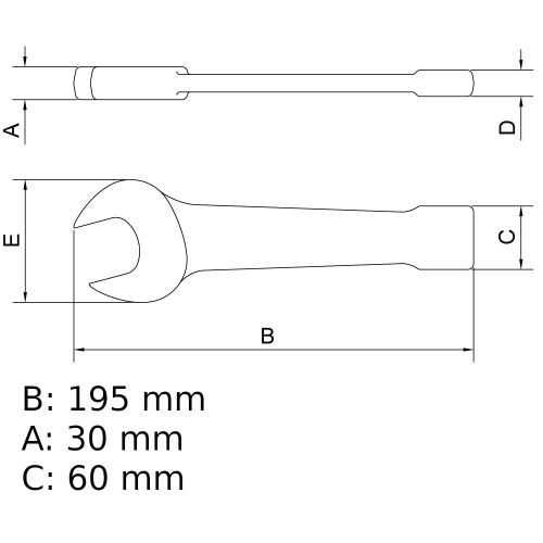 Chave fixa de bater 34 mm aço cromo vanádio - 44628034 Chave fixa de bater 34 mm aço cromo vanádio - 44628034