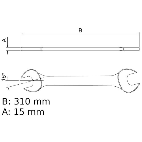 Chave fixa 24 x 26 mm a�o cromo van�dio - 44610110