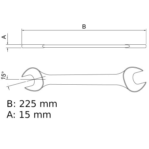Chave fixa 12 x 13 mm a�o cromo van�dio com cartela
