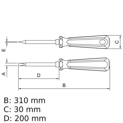 Chave de fenda isolada 1/4 x 8