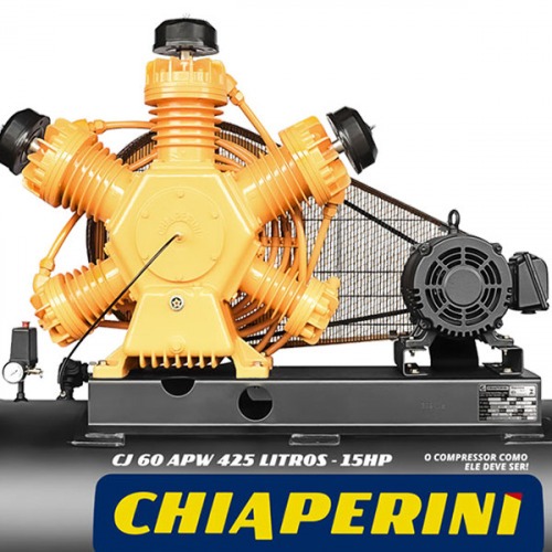 Compressor de ar 60 p�s 425L 15 hp 175 lbs trif�sico motor IP21 aberto - CJ 60 APW-425L