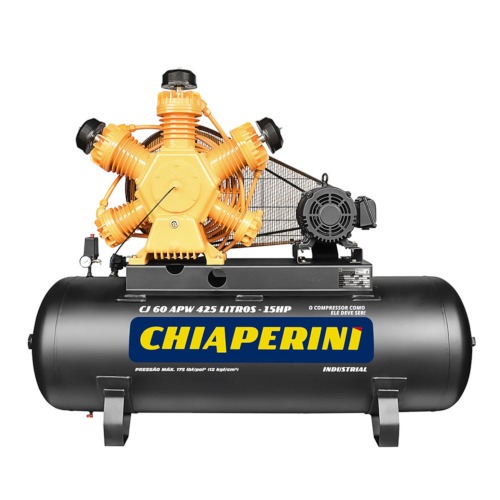 Compressor de ar 60 p�s 425L 15 hp 175 lbs trif�sico motor IP21 aberto - CJ 60 APW-425L