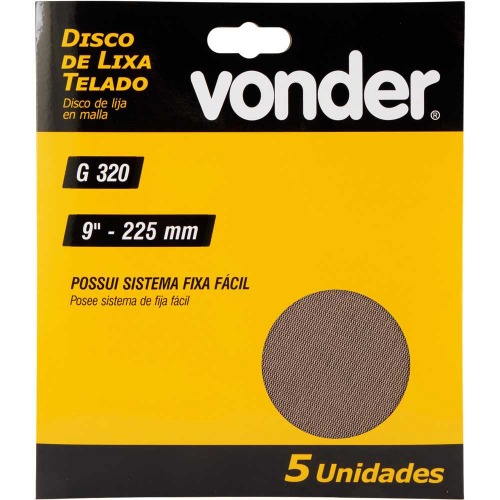 Disco de lixa telado 225 mm grão 320 com 5 peças Disco de lixa telado 225 mm grão 320 com 5 peças
