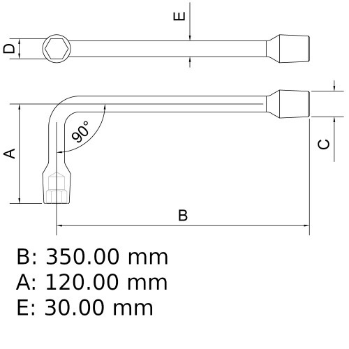 Chave biela 16 mm a�o cromo van�dio com cartela - 44720116