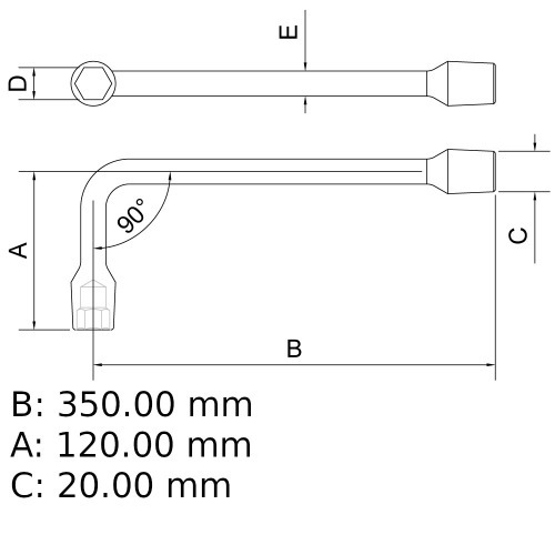 Chave biela 10 mm a�o cromo van�dio com cartela - 44720110