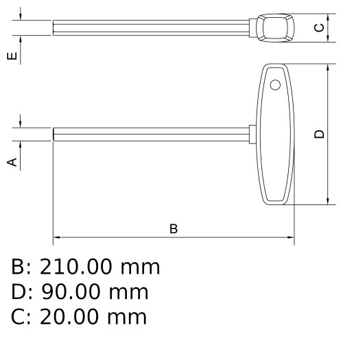 Chave allen cabo T 2,5 x 112 mm - 44360125