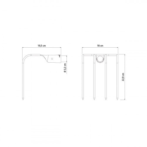 Forcado curvo de arame 4 dentes sem cabo - 77140/044