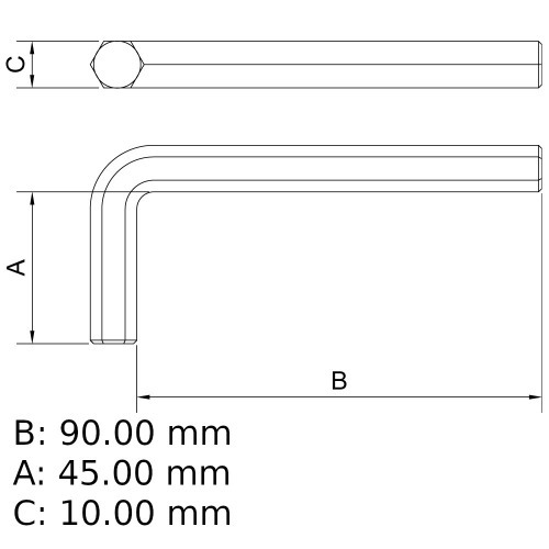 Chave allen 5,0 mm aço cromo vanádio - 44400005 Chave allen 5,0 mm aço cromo vanádio - 44400005
