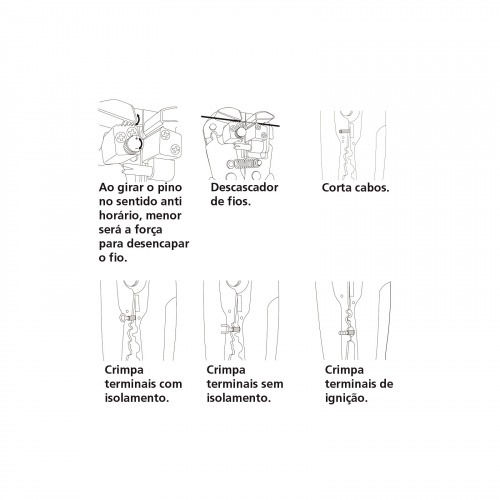 Alicate desencapador de fios a�o carbono 8
