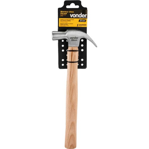 Martelo unha polido 20 mm com cabo de madeira